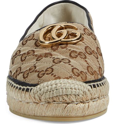 gucci ladies espadrilles|Gucci pilar espadrille flat.